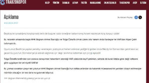 Trabzonspor'dan hakem ve VAR'a sert tepki