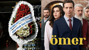 Ömer dizisinin fanları 'R.I.P ÖMER' yazılı çelenk bıraktı