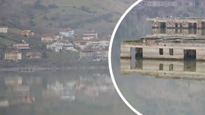 Kızılcapınar Barajı'nda sular çekildi: Evler gün yüzüne çıktı