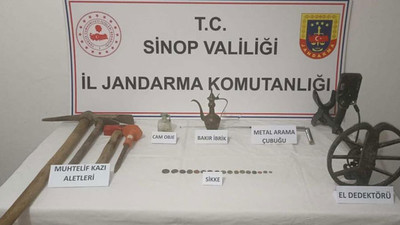 Sinop’ta jandarmadan kaçak kazıya suçüstü