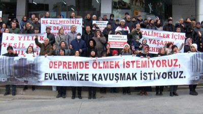 Site mağdurlarından teslim edilmeyen evleri için basın açıklaması