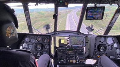 Kocaeli'de jandarmadan helikopterli trafik denetimi