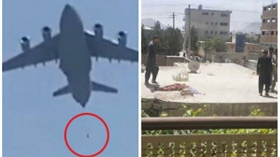 Kabil'den korkunç görüntüler : "Uçağa tutunan 2 Afgan düştü"