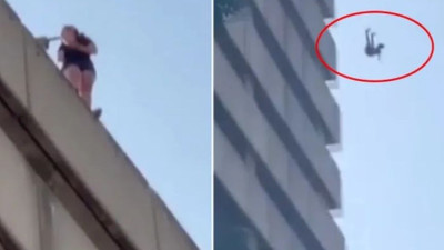 16. kattan kendini boşluğa bıraktı! Mucize eseri kurtuldu