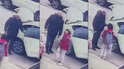 Gündüz vakti çocuk kaçırma girişimi! O anlar kameralara böyle yansıdı
