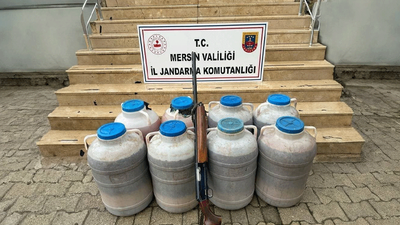 Mersin’de jandarma ekipleri tarafından sahte içki operasyonu