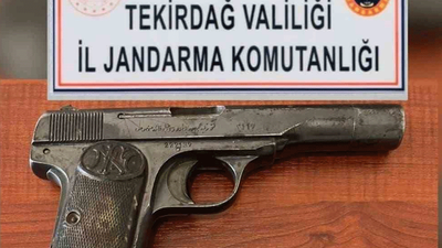 Tekirdağ’da jandarma ekipleri tabanca ele geçirdi