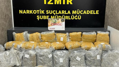 İzmir'de durdurulan kamyonda 19 kilo 225 gram esrar ele geçirildi