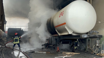 Kocaeli'de patlayan boş LPG tankında çıkan yangın söndürüldü