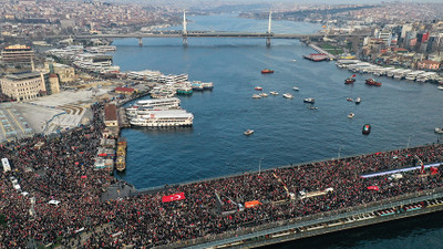 İstanbul'da tarihi yürüyüş: 250 bin kişi şehitler ve Filistin'e destek için Galata'ya yürüdü!