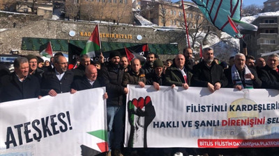 Bitlis'te İsrail'in Gazze'ye yönelik saldırıları protesto edildi