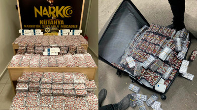 Kütahya'da valizinde 26 binden fazla sentetik ecza hap ele geçirilen şüpheli gözaltına alındı