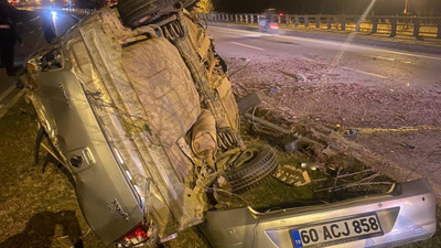 Tokat'ta halı saha maçından dönerken kaza yapan 5 kişi yaralandı