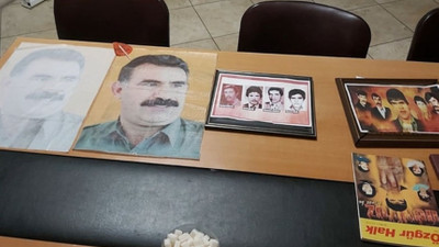 DEM Parti binasına operasyon! PKK elebaşının posterleri çıktı