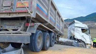 Sakarya'da mısır yüklü tır devrildi: 1 yaralı