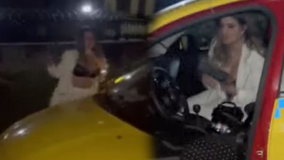 Taksi ücretini ödemek istemeyen kadın önce taksiyi parçaladı, ardından polisin saçlarını yoldu! Görüntüler inanılmaz