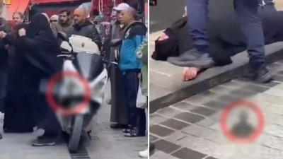Fatih'te kadını sokak ortasında döven telefoncu tutuklandı, dükkanı mühürlendi