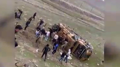 Van'da içinde 13 askerin olduğu Kirpi devrildi