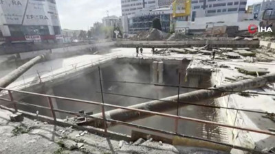 Kocaeli'de bulunan metro şantiyesinde yangın çıktı