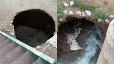 Konya'da oluşan obruk saniye saniye görüntülendi