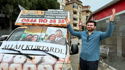 Sevgilisi terk etti: 'Allah kurtardı' pankartıyla lokma dağıttı