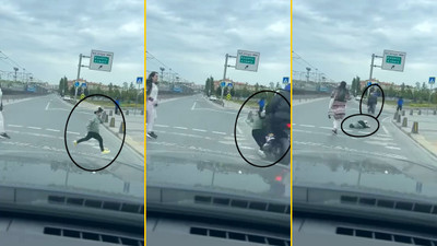 Çocuğa çarpıp kaçan motosikletli maganda yakalandı