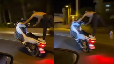 Trafikte motosiklet üzerinde akrobatik hareketler cezasız kalmadı! Ehliyetine el konuldu, psikoloğa sevk edildi