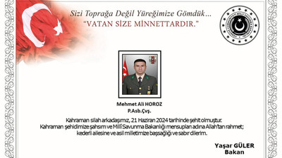 Pençe-Kilit operasyonu bölgesinde bir astsubay şehit oldu