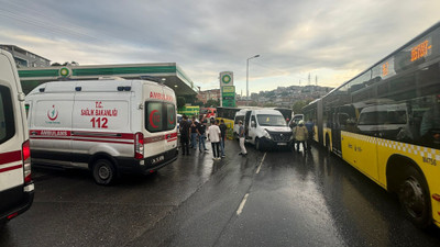 İETT otobüsü 3 araca çarpıp akaryakıt istasyonuna daldı: 1’i ağır 3 yaralı