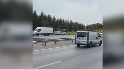 TEM Otoyolu'ndan felakete davetiye: Şoke eden görüntü kamerada