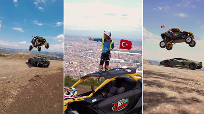 Zayn milyonluk arabanın üstünden ATV ile atladı, Yusuf Dikeç pozu verdi