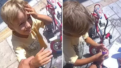 Kaldırımda bisiklet süren çocuğun trafik polisi ile sevimli diyaloğu viral oldu!
