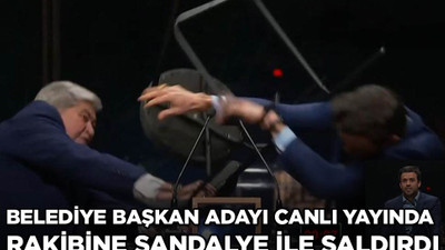 Dünya bu görüntüleri konuşuyor! Başkan adayı rakibine canlı yayında sandalyeyle saldırdı