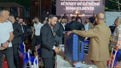 Sünnet düğününde valiz dolusu para!