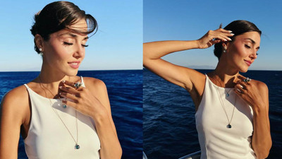 Hande Erçel'in kırmızı kombini nefes kesti