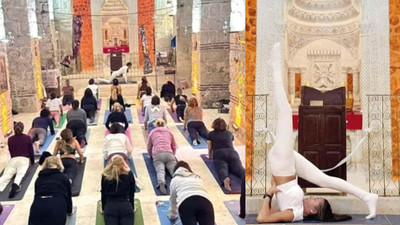 Kilisede yoga tepki çekti!