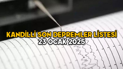 23 OCAK SON DEPREMLER LİSTESİ 2025: Kandilli’ye göre en son deprem nerede oldu, kaç şiddetinde?