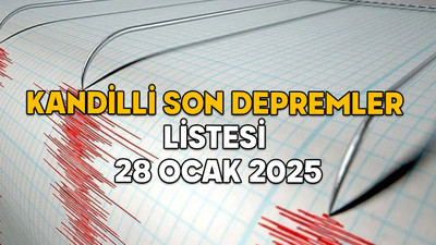 SON DEPREMLER LİSTESİ KANDİLLİ 28 OCAK 2025: En son deprem nerede oldu, kaç şiddetindeydi?