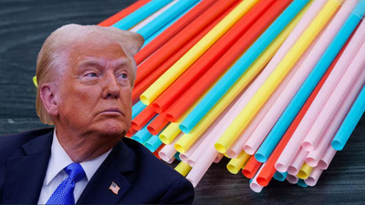 ABD Başkanı Trump'tan 'kağıt pipet' mesajı