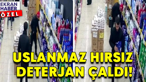 Lastik hırsızı bu kez de deterjan çaldı