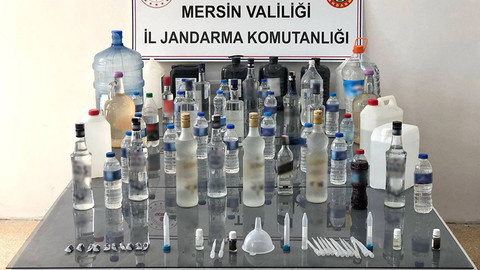 Mersin'de sahte içki operasyonu: Toplam 100 litre...