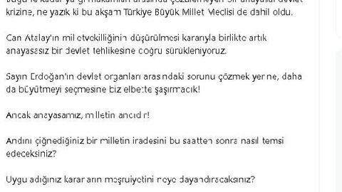 Meral Akşener: Atalay kararıyla artık anayasasız bir devlet tehlikesine doğru sürükleniyoruz