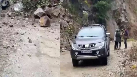Rize'de heyelan: Toprak altında kalmaktan son anda kurtuldular