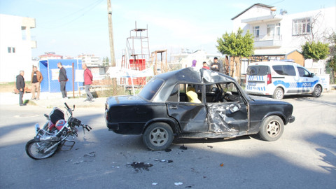 Antalya'da motosiklet ile otomobilin çarpıştığı kazada 2 kişi yaralandı