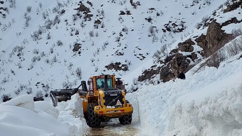 Hakkari'de çığ nedeniyle kapanan yol açıldı