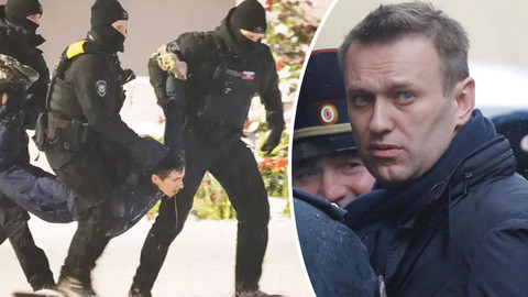 Navalny'i anmak bile yasak! Onlarca kişi yaka paça gözaltına alındı