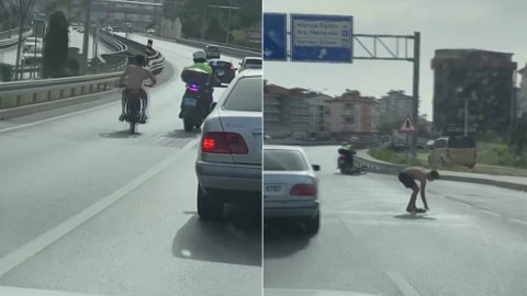 Dur ihtarına uymadı, motosikletini polisin üzerine sürdü