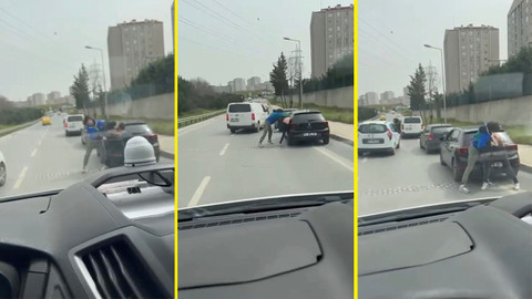 İstanbul trafiğinde boks ringini aratmayan kavgalar!