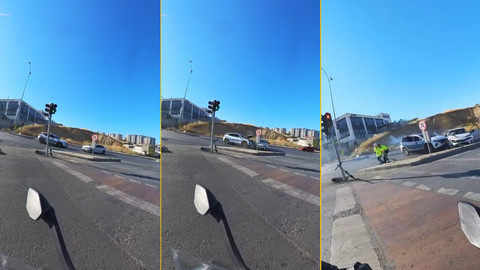 Korsan taksi, polis otosuna böyle çarptı!