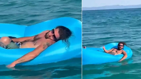 Deniz yatağında uykuya kaldı metrelerce sürüklendi